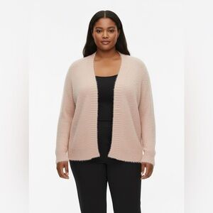 Women's Soft Pink Open-Front Sweater